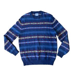 Le Tigre Retro  Patterned Crewneck Sweater Cotton Blend